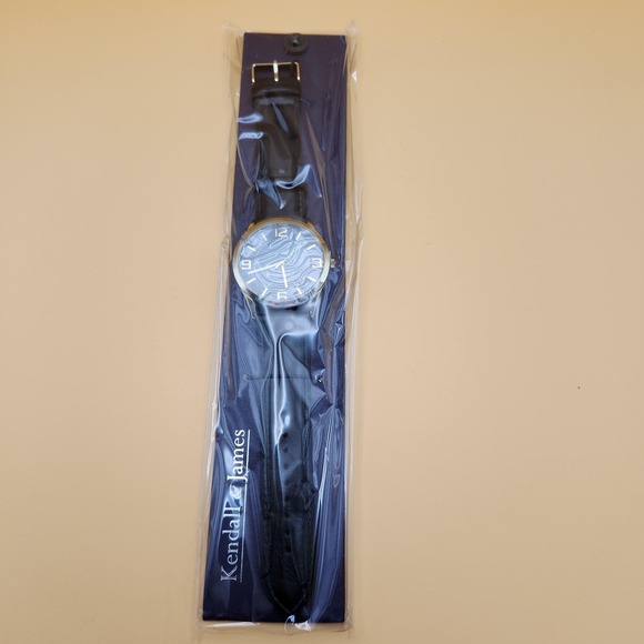 Other - Kendall & James Watch Mens Leather Band Gold Tone Blue Dial New Elegant Gift Box